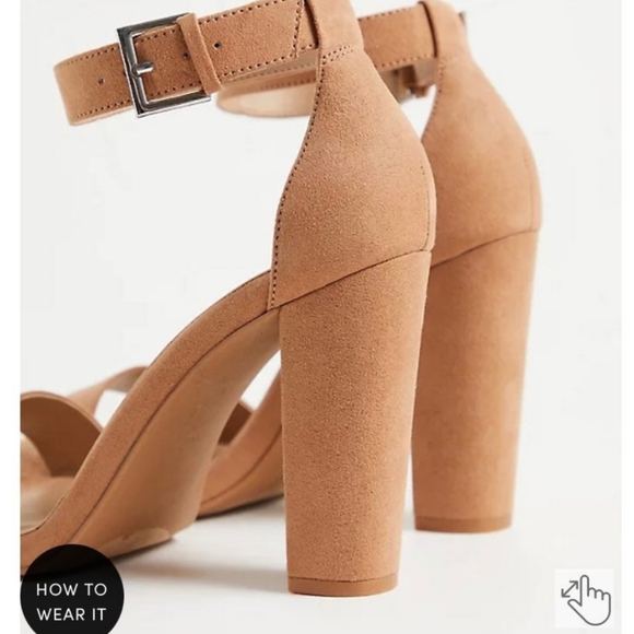 light brown tapered  4 in heels size 6.5 ww torrid - Picture 3 of 5